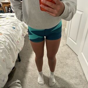 Stylish Blue and Green Women's Shorts